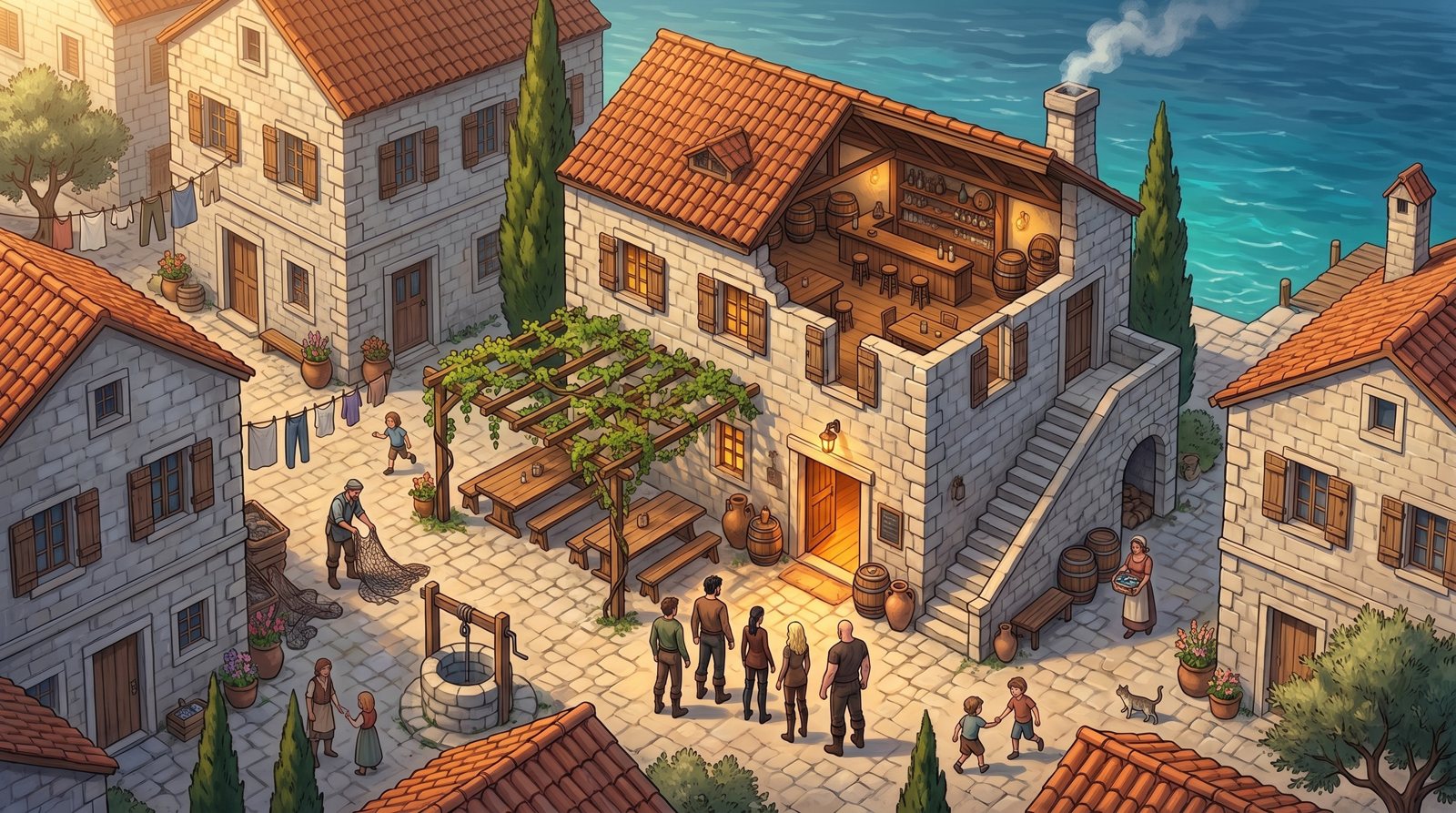 Concept art: the tavern