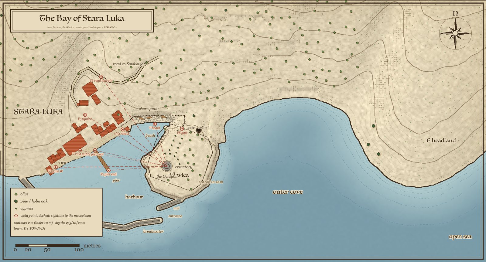 The Stara Luka bay map